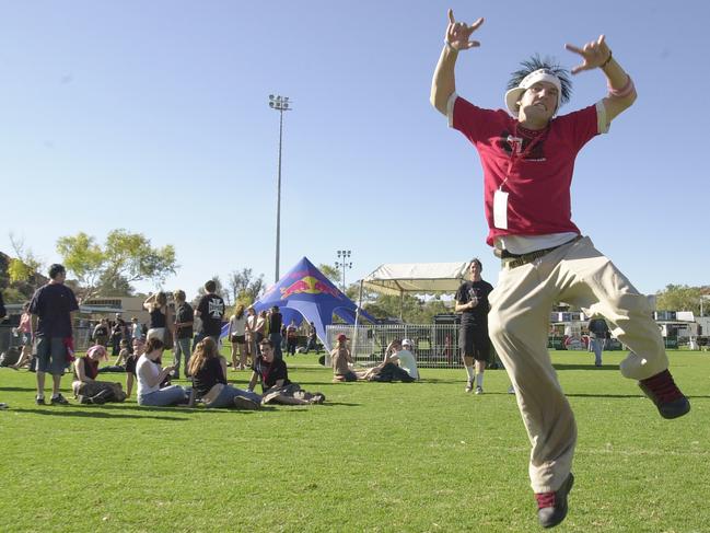 Joel Goldring (17 years) dancing up a storm. BASS IN THE DUST. Alice Springs. Picture: CHLOE ERLICH