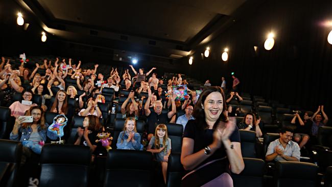 Premier Annastacia Palaszczuk made the announcement about the Dora the Explorer film at the cinemas in the Myer centre. Pic Annette Dew.