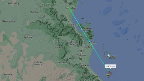 Tracking of the rescue helicopter showed it travelling in the direction of Townsville following the incident.