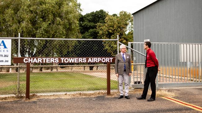 Governor Paul de Jersey arrives in Charters Towers, greeted by Mayor, Cr Frank Beveridge. Picture: Sally Batt Photography