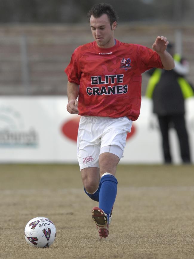 Ivan franjic playing Premier Soccer for Melbourne Knights vs. Coburg at Knights Stadium in 2007-2008.