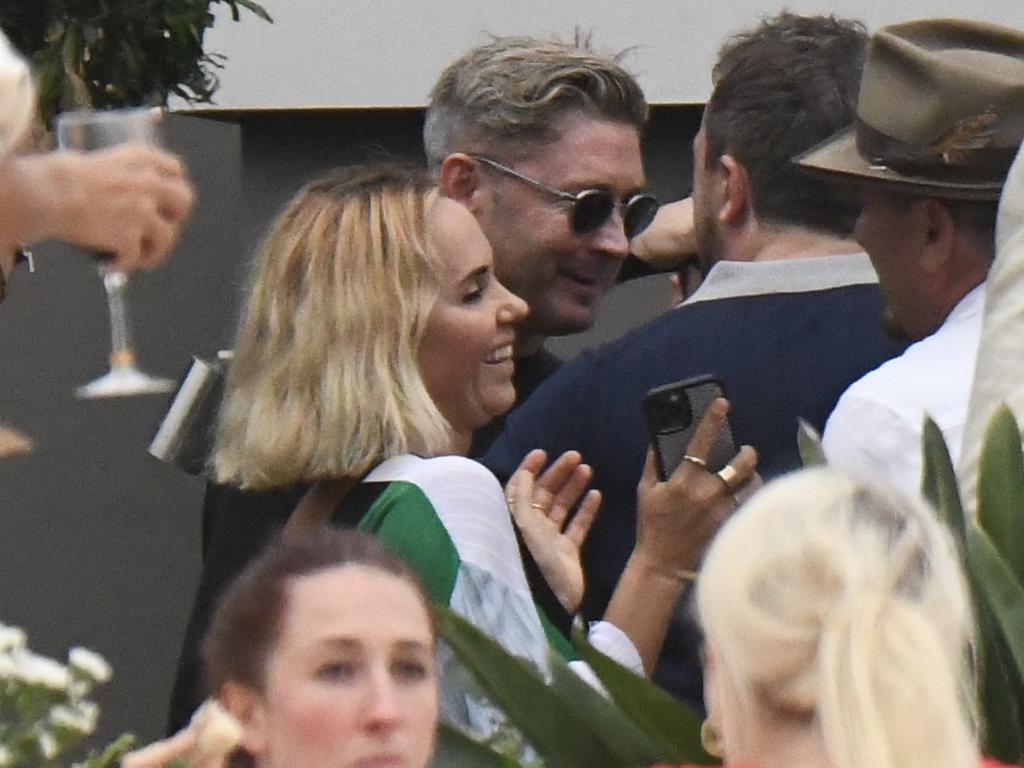 Edwards and Clarke were also photographed at the socialite-filled party together. Picture: Media Mode