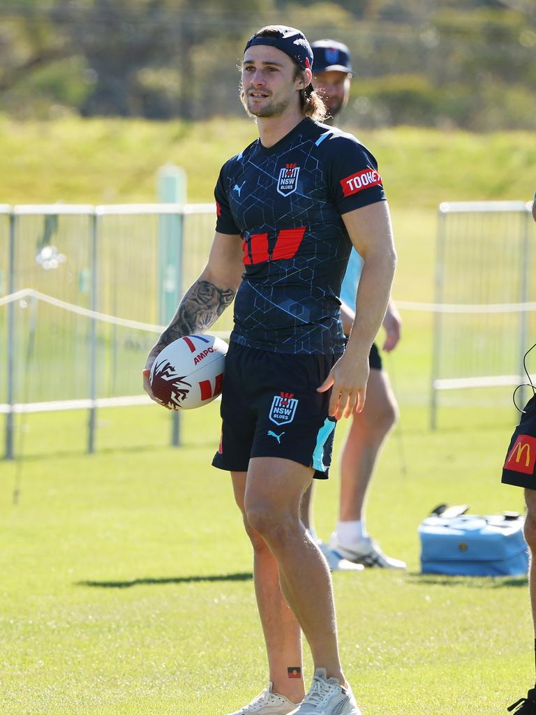 Hynes watched on as Blues training got underway. Picture: Rohan Kelly