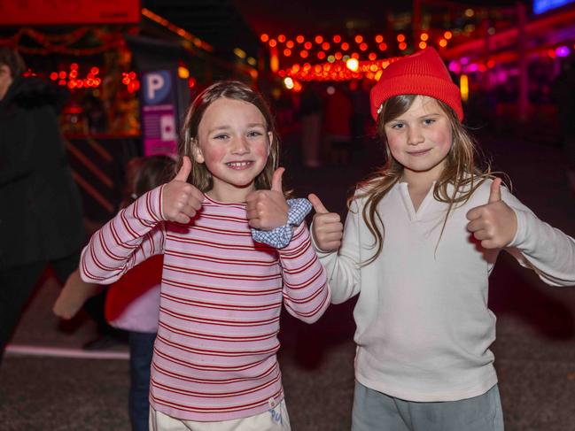 Tilly Well and India Wells at Winter Feast 2025 in Hobart. Picture: Caroline Tan