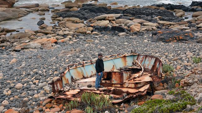 The wreckage of the Joanne-Lee at Point Sir Isaac, near Coffin Bay.