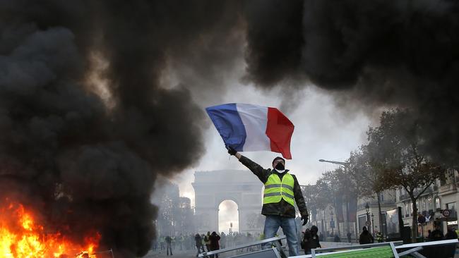 France received a 72 on the corruption score, making it the 21st ‘cleanest country’ despite enduring months of yellow vest protests: Picture: AP 