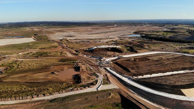 Construction of Sydney's second airport at Badgerys Creek Creek is now underway. Picture: Toby Zerna