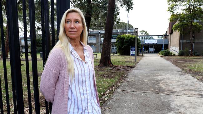 20/06/2018: Michelle Walsh outside her old school, Northern Beaches Secondary College, formerly called Cromer High. Michelle has come forward with an interesting account of an encounter with one of Chris Dawson's school teacher colleagues. It has led to fresh interview being taken as evidence by detective's re-examining the case.Pic by James Croucher