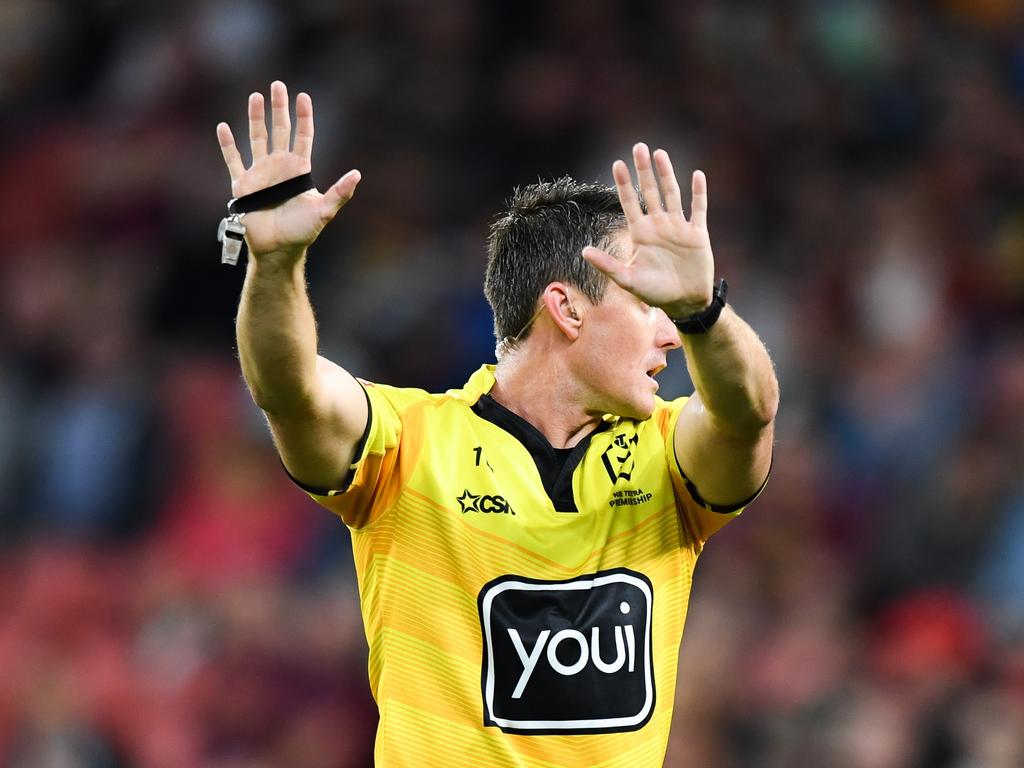 AJ Brimson gets sent to the bin on a soft penalty. Picture: Nathan Hopkins/NRL Photos