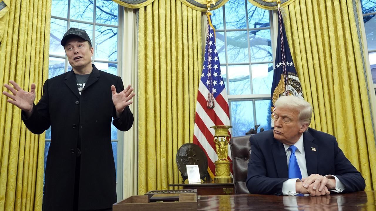 President Donald Trump listens as Elon Musk speaks in the Oval Office at the White House, Tuesday, Feb. 11, 2025, in Washington. (Photo/Alex Brandon)