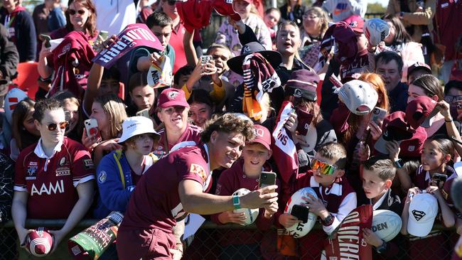 Walsh was mobbed by fans in Toowoomba on Tuesday. Picture: Adam Head