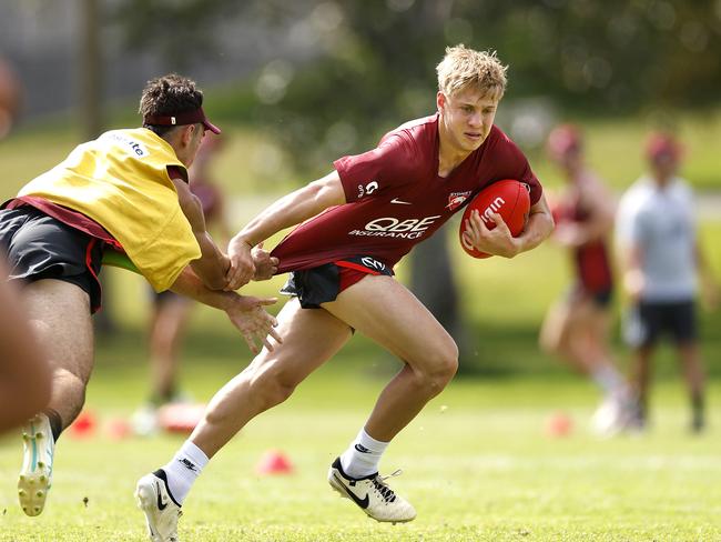 Dattoli’s size and leg power looks to have put him in good stead for his first season on an AFL list. Picture: Phil Hillyard