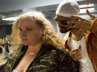 This image released by Fox Searchlight shows Danielle Macdonald, left, and Siddharth Dahanajay in "Patti Cake$." (Jeong Park/Fox Searchlight via AP)