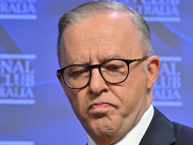 Prime Minister Anthony Albanese at the National Press Club in Canberra, Thursday, January 25, 2024. (AAP Image/Mick Tsikas) NO ARCHIVING