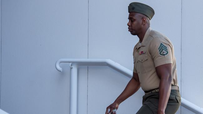 US Marine Corps Staff Sergeant Ophny Mouise arrives at the Supreme Court on Thursday. Picture: Pema Tamang Pakhrin