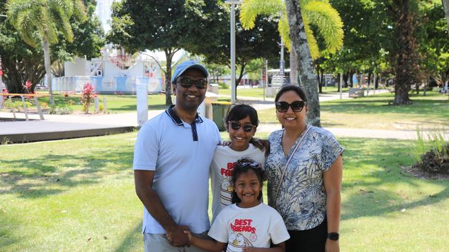 Sashi and his wife Rata welcomed the new year with their two young children along the Cairns Esplanade.