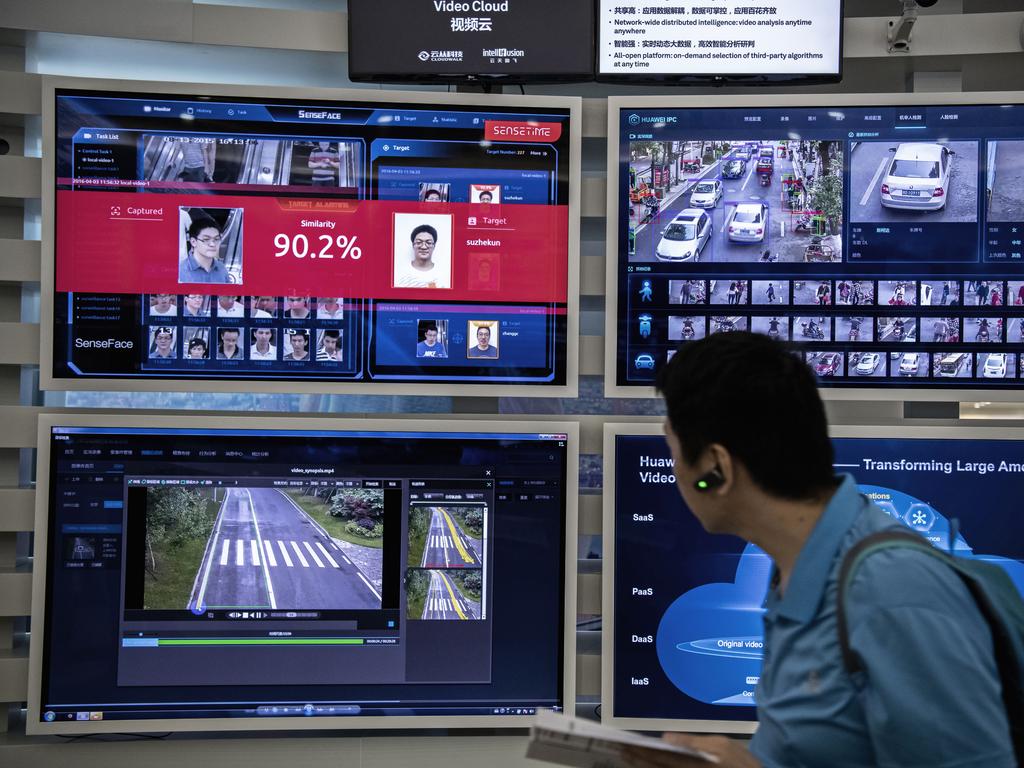 Facial recognition and artificial intelligence at Huawei's Bantian campus. Picture: Getty