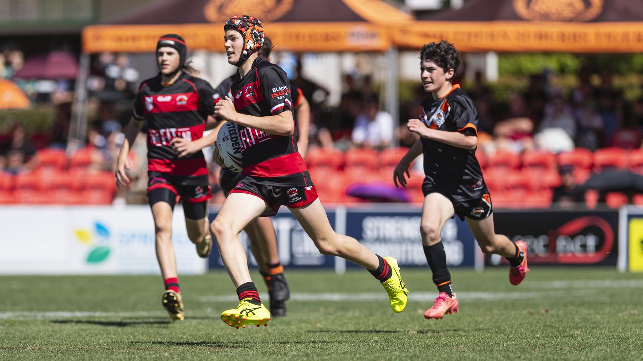 Jonah Oats of Valleys against Southern Suburbs in U13/14 boys Toowoomba Junior Rugby League grand final at Toowoomba Sports Ground, Saturday, September 7, 2024. Picture: Kevin Farmer