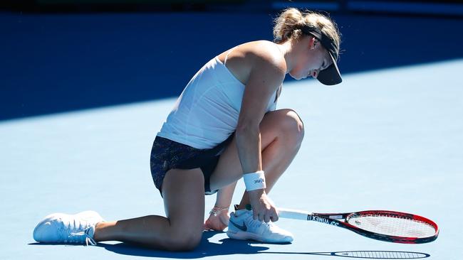 Jana Fett was close to pulling off a massive upset against Caroline Wozniacki. Picture: Getty Images