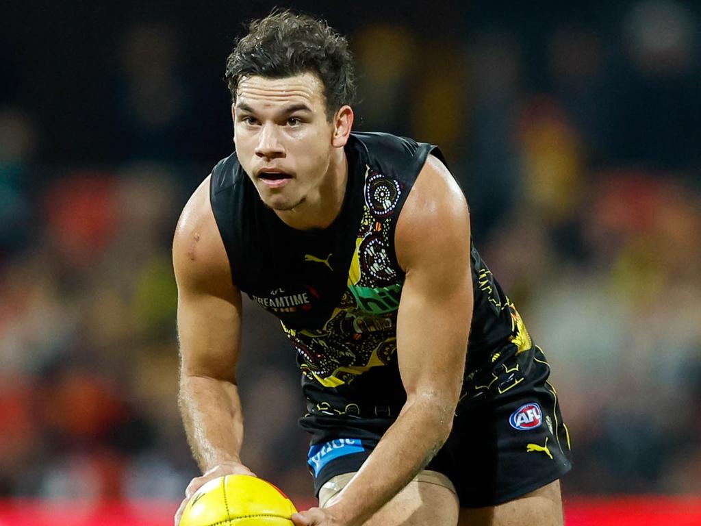 Daniel Rioli had a great year at half-back. Picture: Russell Freeman/AFL Photos via Getty Images