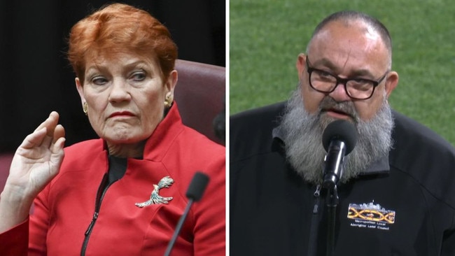 Pauline Hanson and Brendan Kerin. Photos: NewsWire/Fox Sports