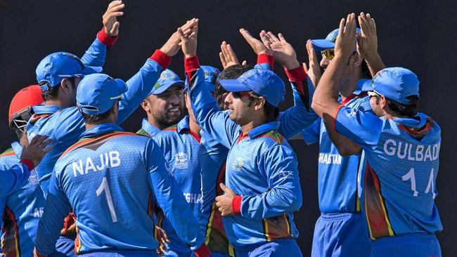 Afghanistan players celebrate during the 2016 Twenty20 World Cup played in India. Picture: Manish Swarup