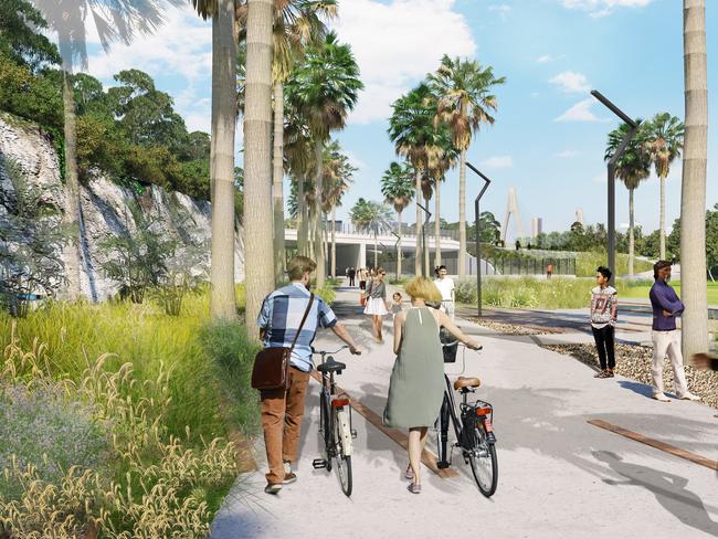 Artist’s impression: Rozelle wetlands for the Rozelle Interchange.