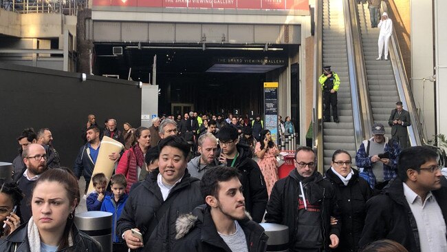 Passengers are evacuated following an incident near London Bridge. Picture: Getty Images