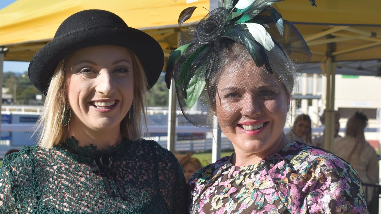 Gympie Turf Club Winter Race Day July 17. Laura Burnett and Bridie Hanly. Photos: Josh Preston