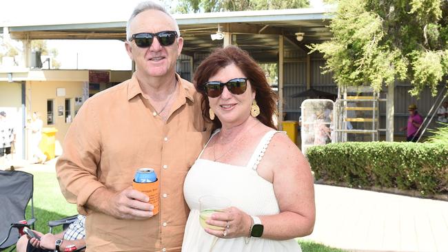 Laurie and Jodie Egan at Moama Bowling Club Echuca Cup. Picture: David Smith