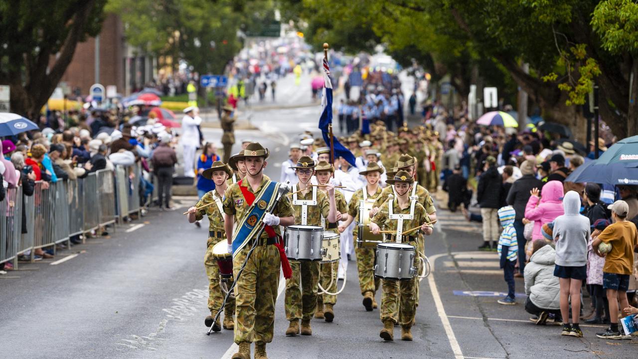 Anzac Day morning march and service, Monday, April 25, 2022. Picture: Kevin Farmer