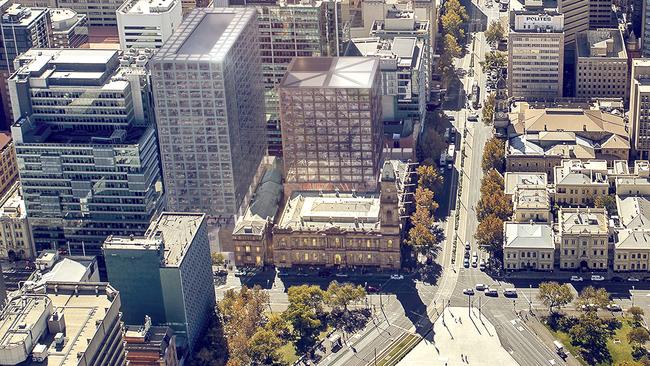 The glass towers that could be build beside and above the Adelaide GPO.