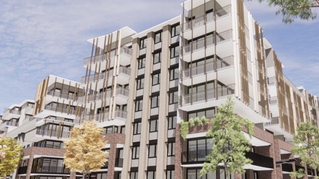 Artist impression of new residential apartment building - which is one of the four apartment buildings underway. Source: Greenfields Developments