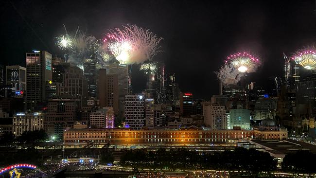 New Year’s Eve fireworks in Melbourne. Picture: Manuela Cifra