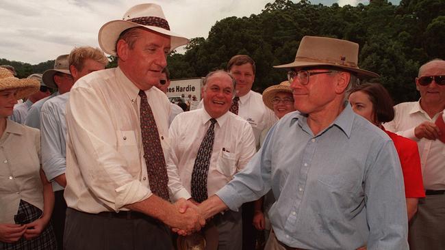 John Howard with Fischer at the Burringbar Range in 1996.