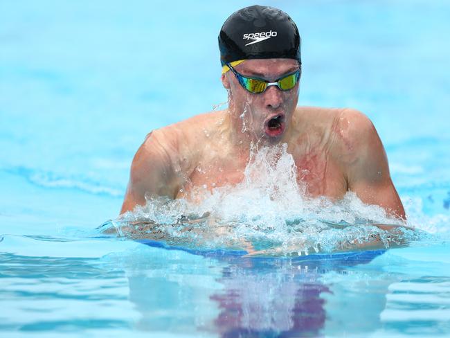 Zac Stubblety-Cook on his way to winning men's 200m breaststroke at the Australian Swimming Championships. Picture: Chris Hyde/Getty Images