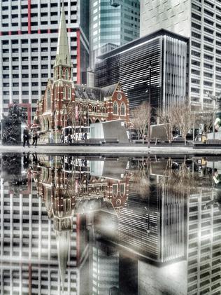 Two sides to King George Square ... shot on the iPhone 6 on July 22 2015. Picture: Rod Chester