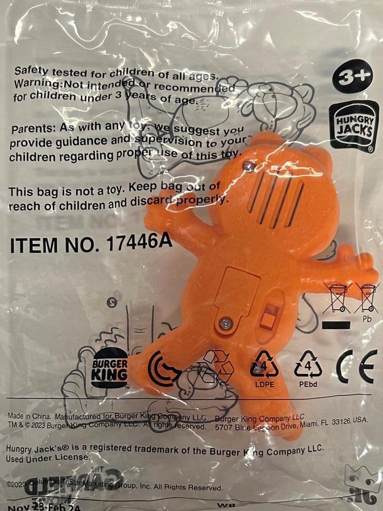 The toy came with children’s meals between May 20 and May 30 this year. Picture: Product Safety Australia