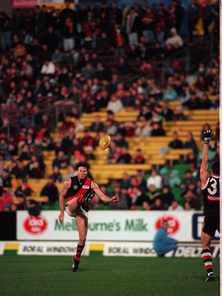 Lights out: Waverley Park’s infamous 1996 blackout forced an unprecedented game restart.