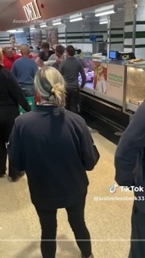 Violent brawl breaks out at Woolies deli