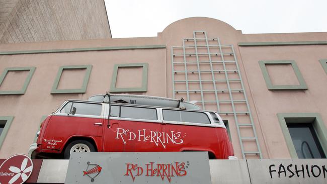 The iconic Red Herring van at the old shop at Liverpool Street