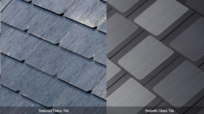 Two of the four solar tiles available from Tesla. Source: Tesla.