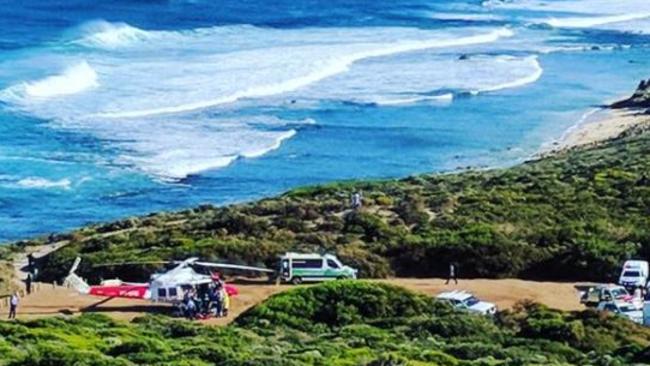 A pro-surfing competition has been suspended after a man was bitten by a shark at Gracetown about 270km south of Perth.