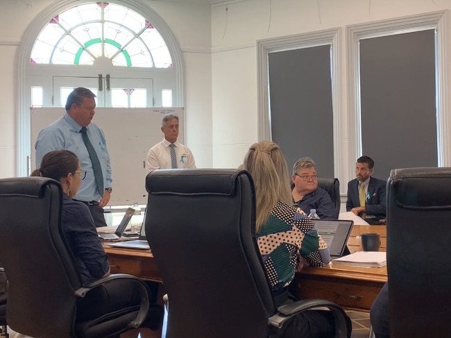 Whitsunday councillors at a recent council meeting in Bowen. Photo: Elyse Wurm