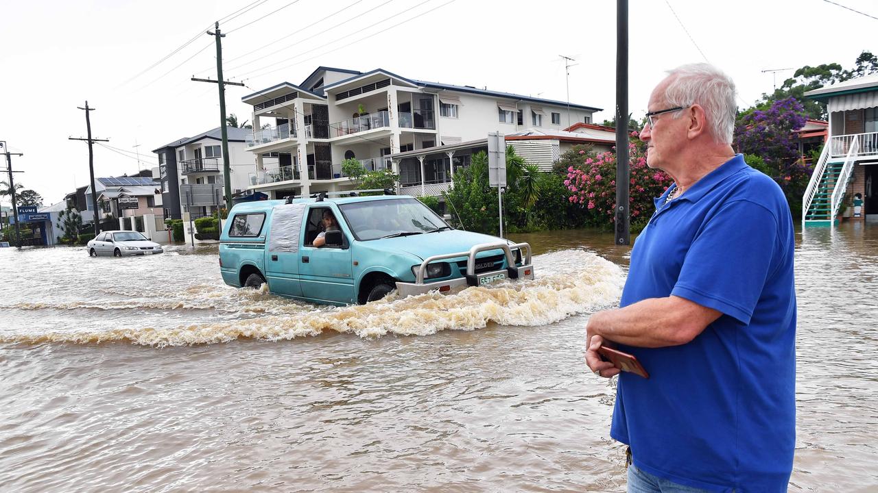 Bradman Ave remains closed as residents prepare for more rain and heavy flooding to hit the Sunshine Coast. Picture: Patrick Woods.