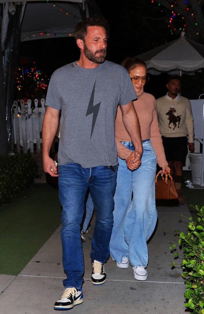 Jennifer Lopez and Ben Affleck were leaving The Ivy restaurant in LA when the catcalling occurred. Picture: Backgrid