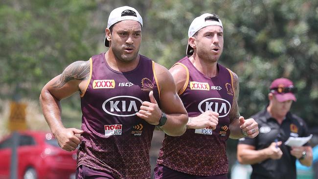 Alex Glenn (left) has taken the captaincy from Darius Boyd (right). Picture: Annette Dew