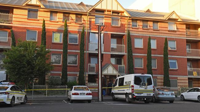 The Sturt St apartment block the body was found in Picture: Tom Huntley