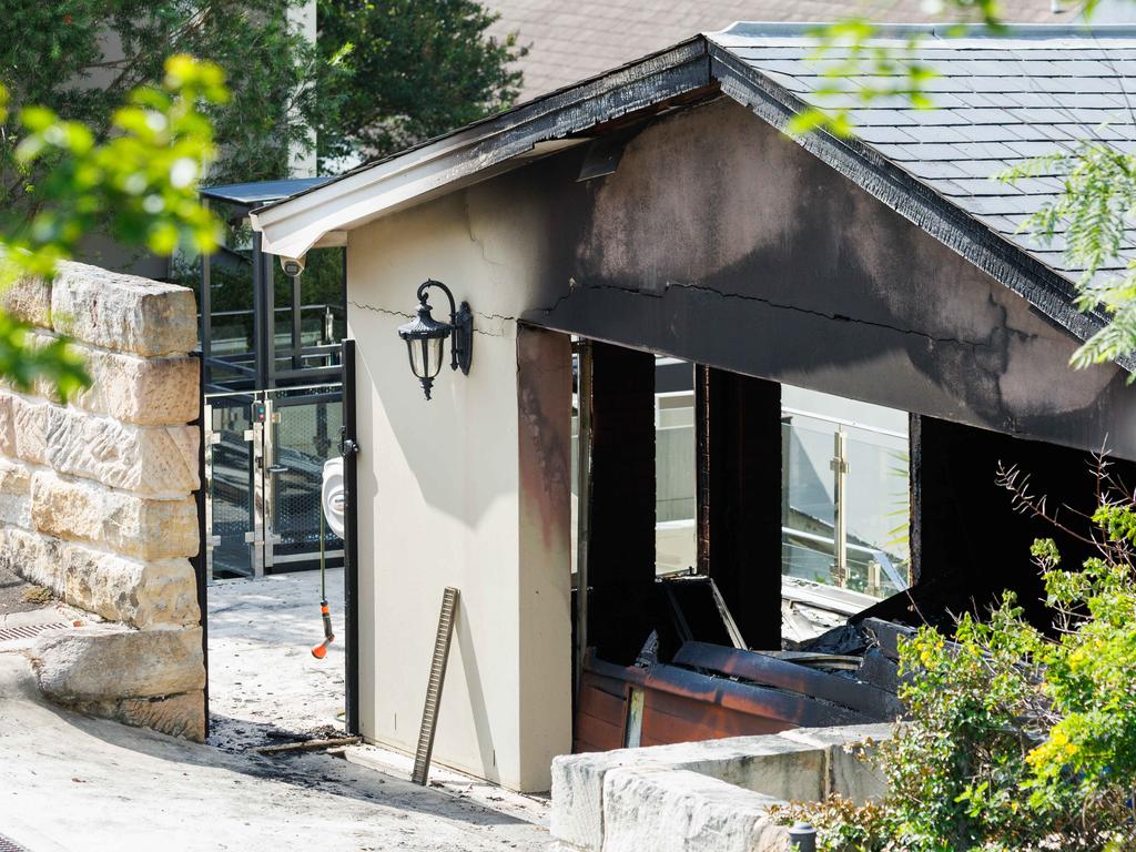 Two cars including a Lamborghini and a Tesla have been destroyed in a suspicious fire in Hunters Hill. Picture: David Swift