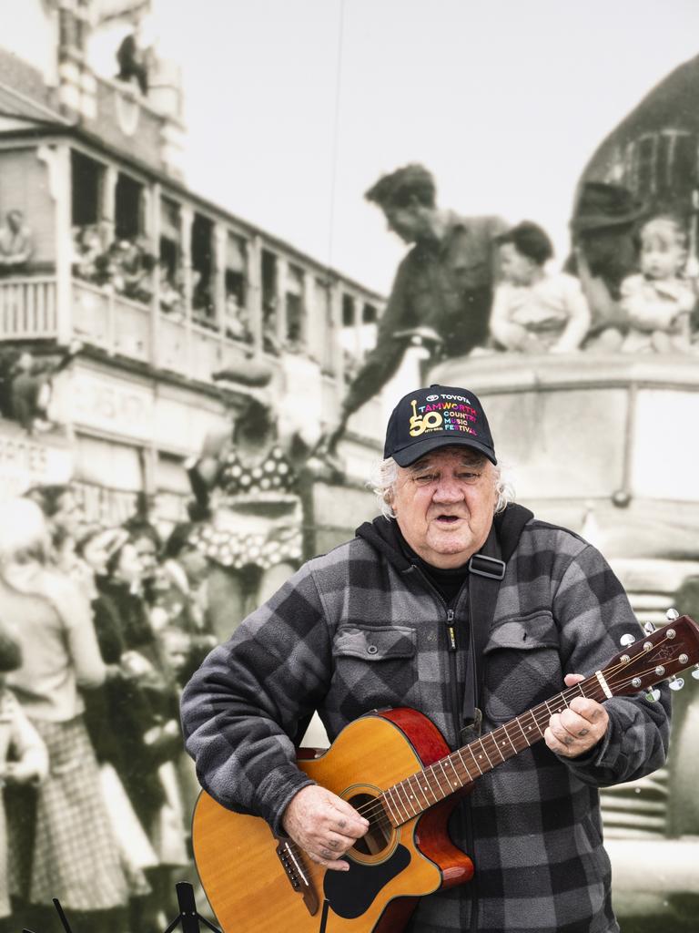 Ray Stemm performs during the Toowoomba Busking Festival, Saturday, April 29, 2023. Picture: Kevin Farmer